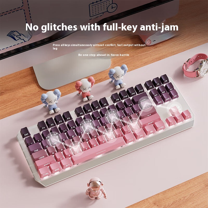 Clavier mécanique 87 Key Wired E-sports Jeu Belle gravure latérale Bureau informatique