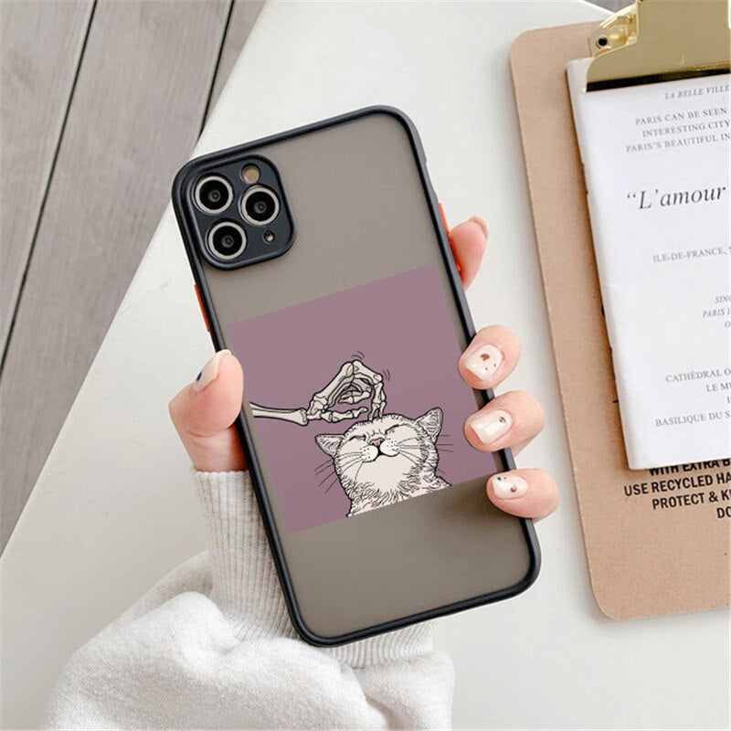 Cas de téléphone d'impression de crâne créatif et simple