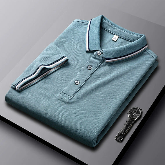 Polo d'affaires à manches courtes homme avec un collier tournant