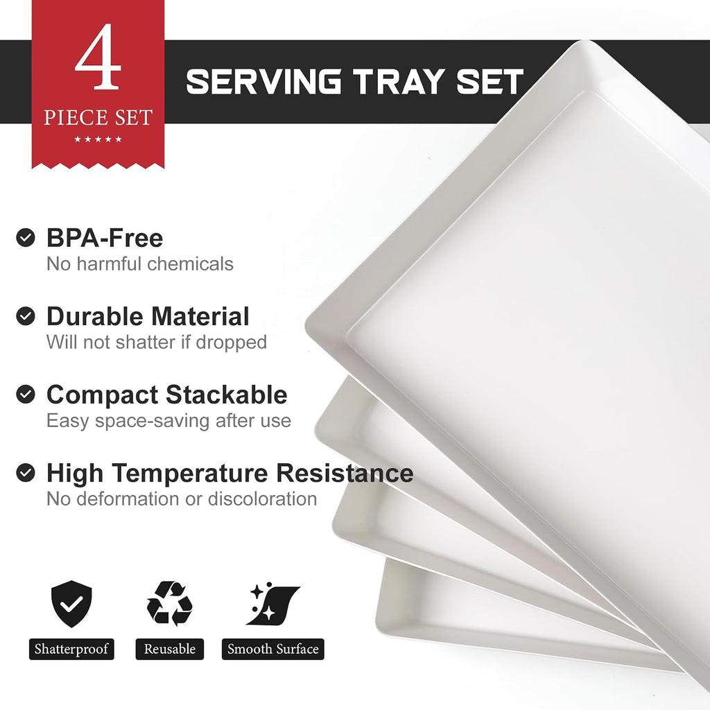 4 bacs de service en plastique