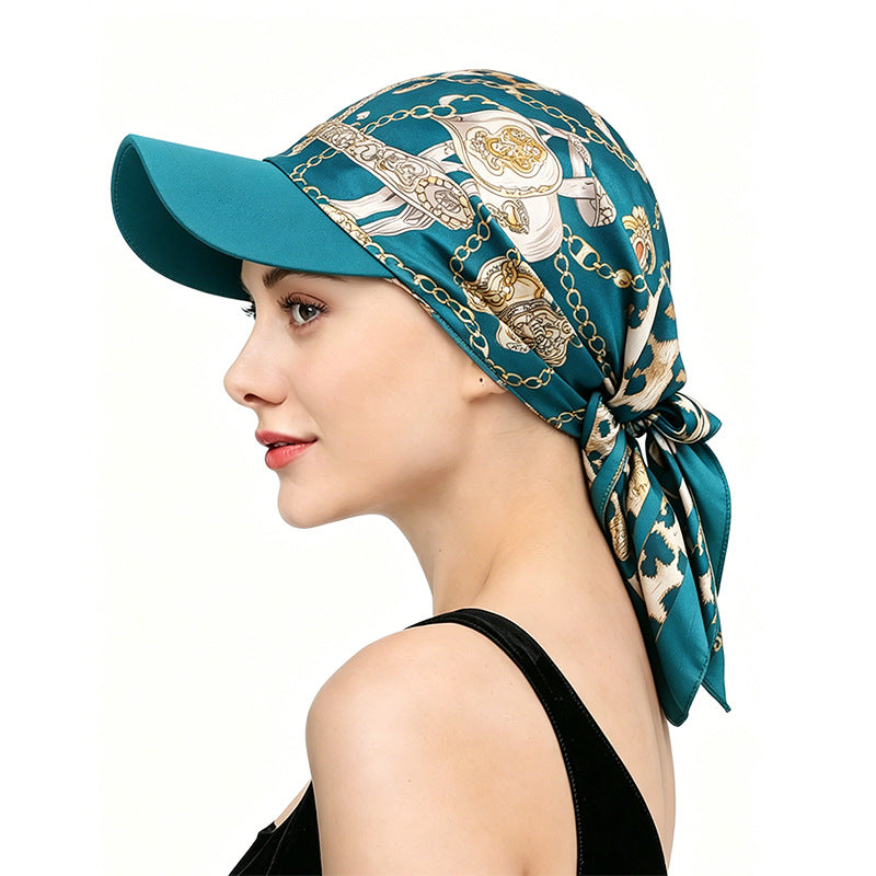 Fleur de cajou modèle Sateen carré écharpe avec chapeau imprimé