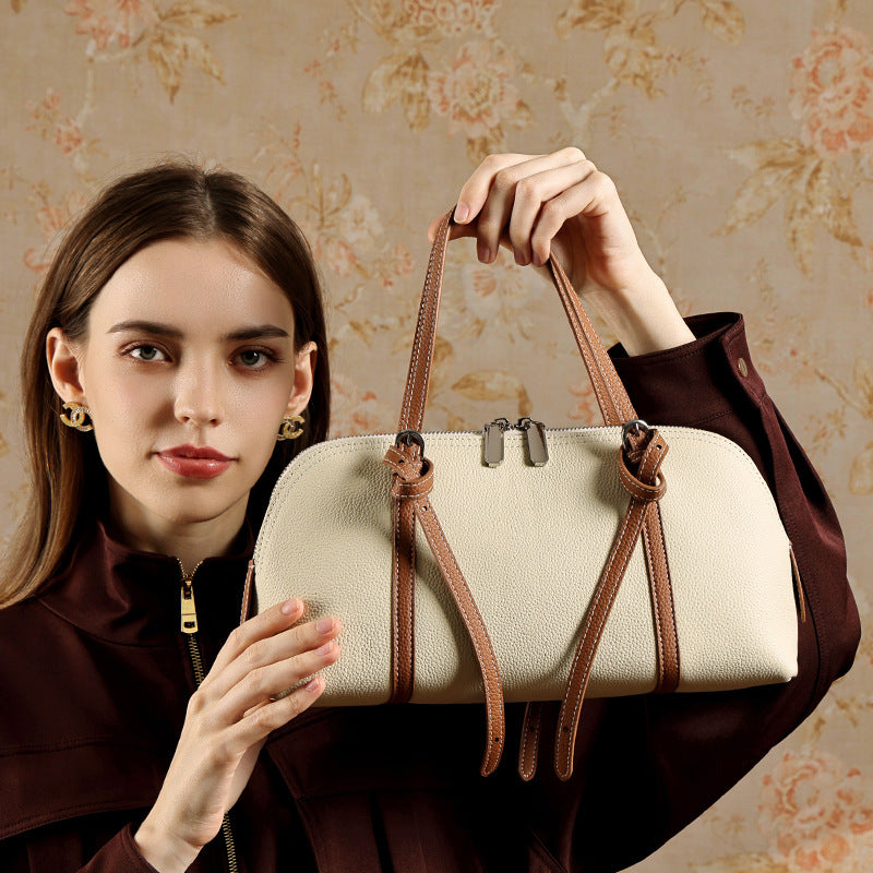 Leather véritable simple Commuter élégant sac de fourre-tout