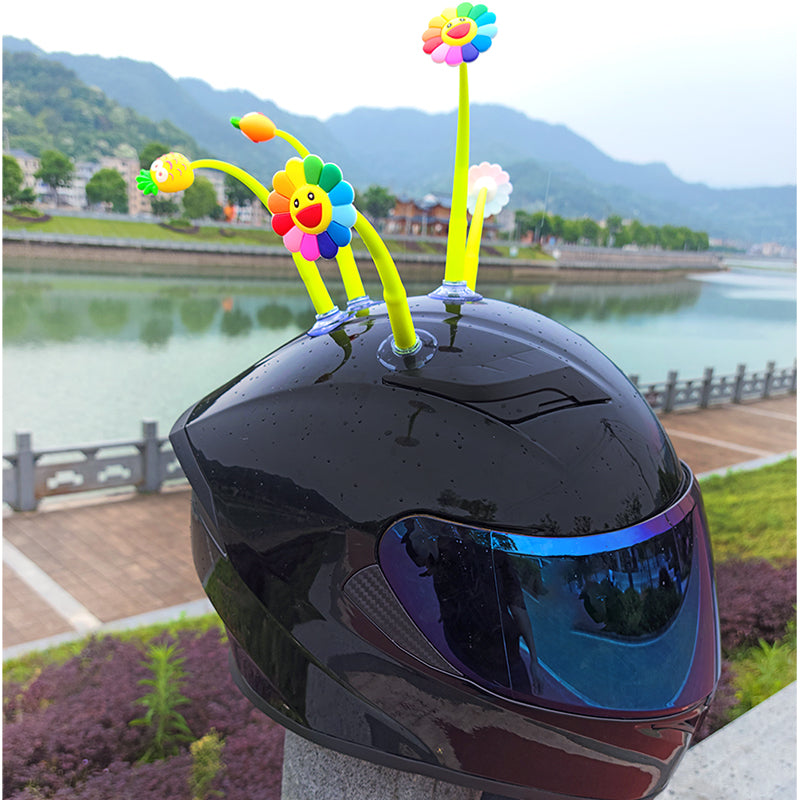 Casque Coupe d'aspiration Swinging Sunflower Décoration Casque universel