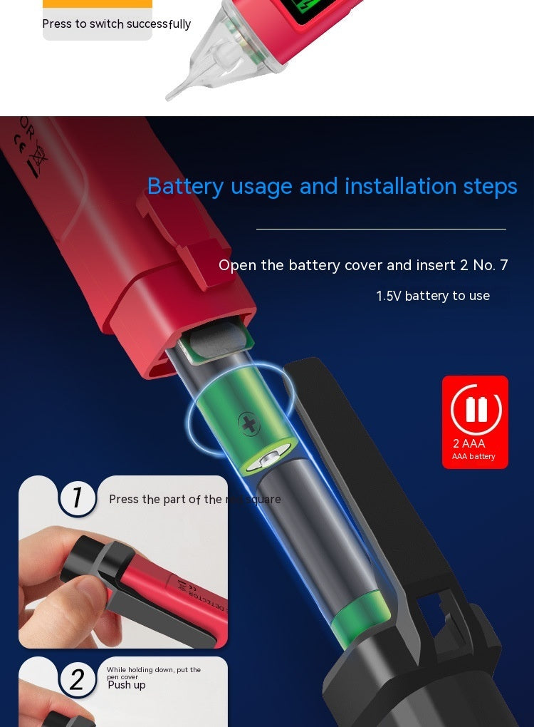 Électricien de détection de ligne multi-fonctions stylo d'essai d'affichage numérique
