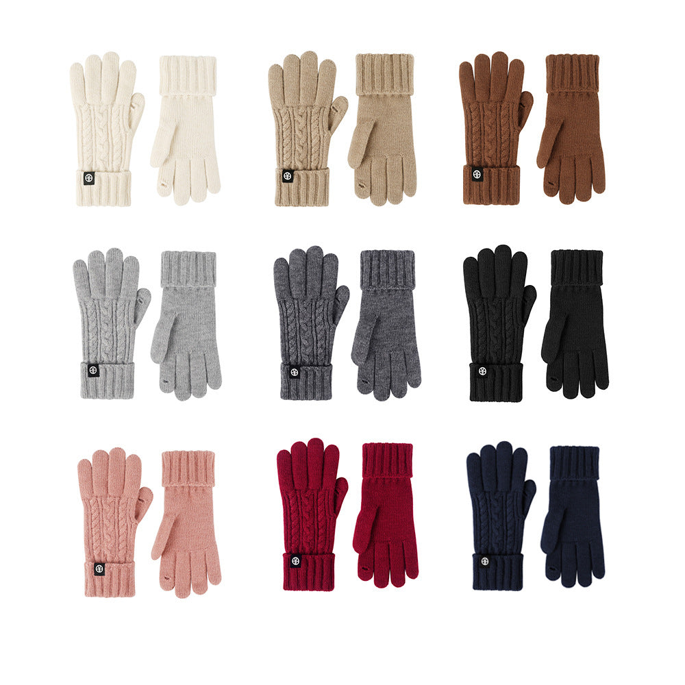 Gants tricotés pour le cyclisme en plein air d'hiver