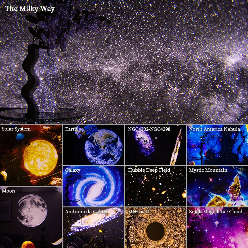 Projecteur Galaxy de nuit Starry Sky Projector 360 Rotate Lampe Planétarium pour les enfants Lit