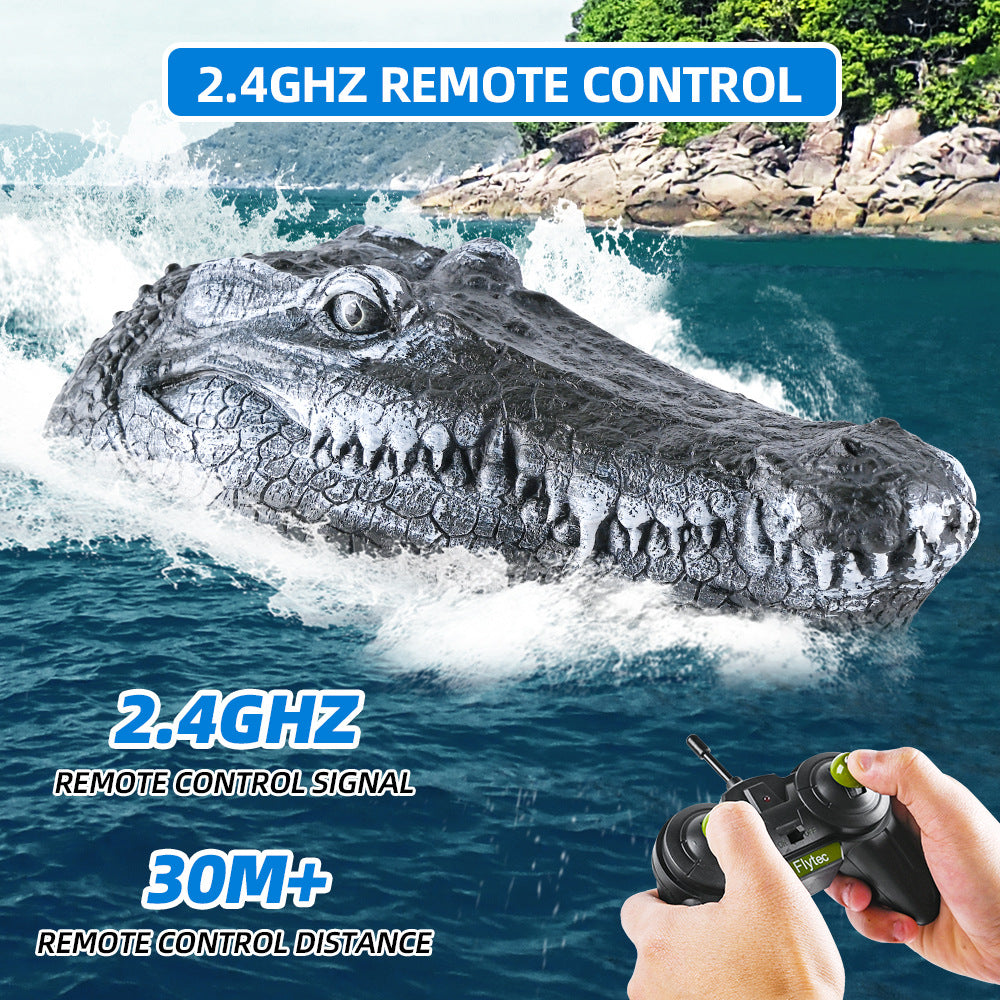 Simulated Crocodile Head Remote-control Navire pour enfants Modèle de bateau Jouets Garçon Spoof