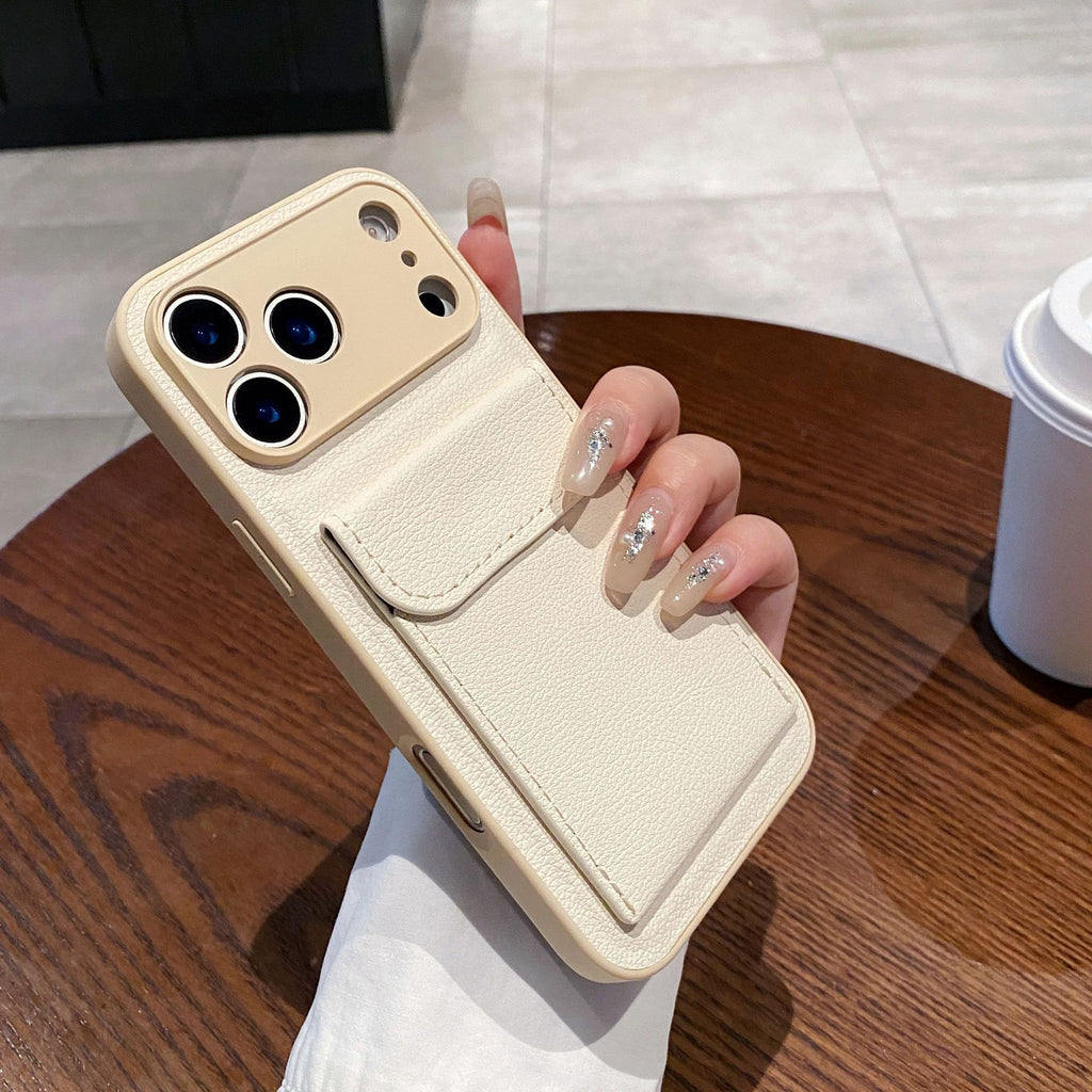 Porte-cartes en cuir clair Étui téléphonique