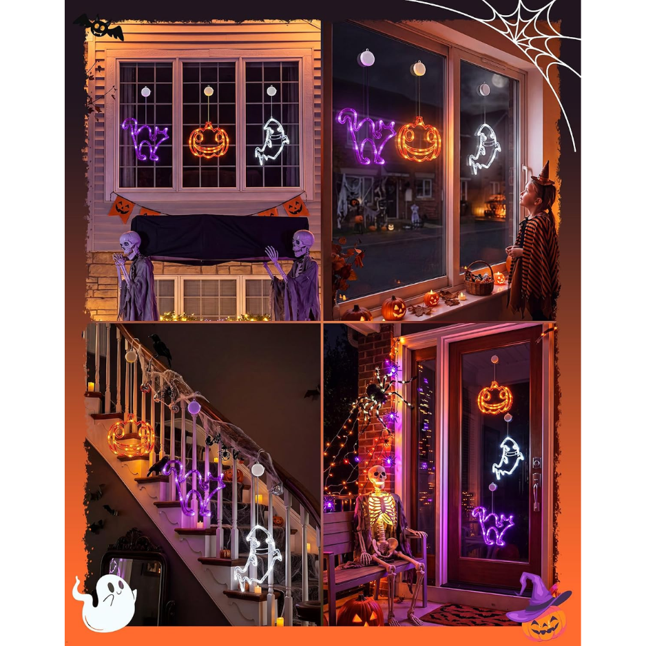 3 Pack lumières de fenêtre Halloween