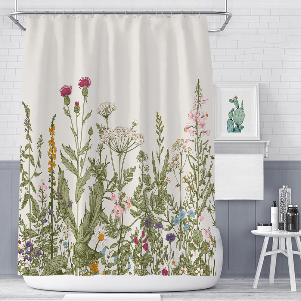 Couleur Floral plante douche rideau salle de bain rideau polyester