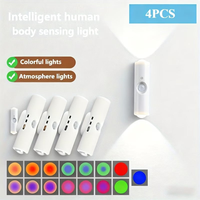 Magnétique RGB LED Night Light Smart Motion Capteur USB Lampe Ambient rechargeable