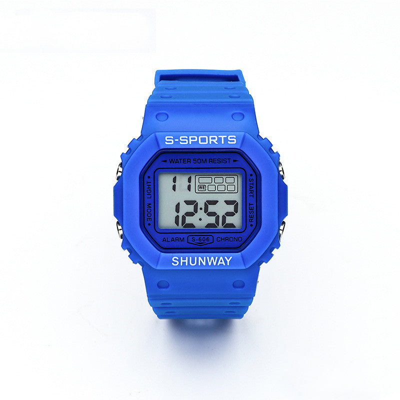 Imperméable Lumineux Petit carré Étudiant Montre électronique