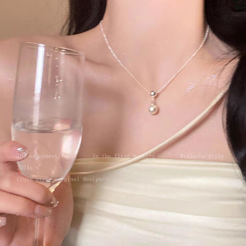 Femmes Faux Perle Collier Collier Niche Delicate Design Élégant Tempérament Sweater Cha