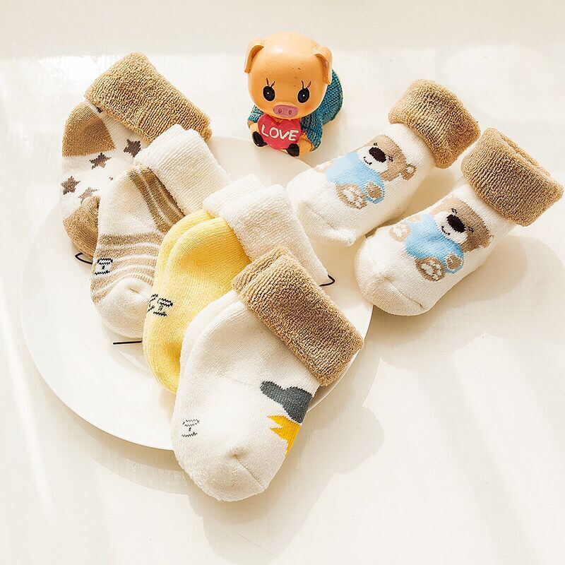 Chaussettes d'automne et d'hiver en coton pur épaissies pour enfants