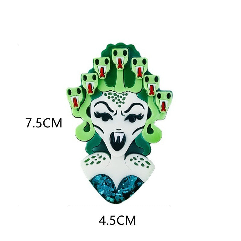 Accessoires d'insignes Gorgon Acrylique Broche