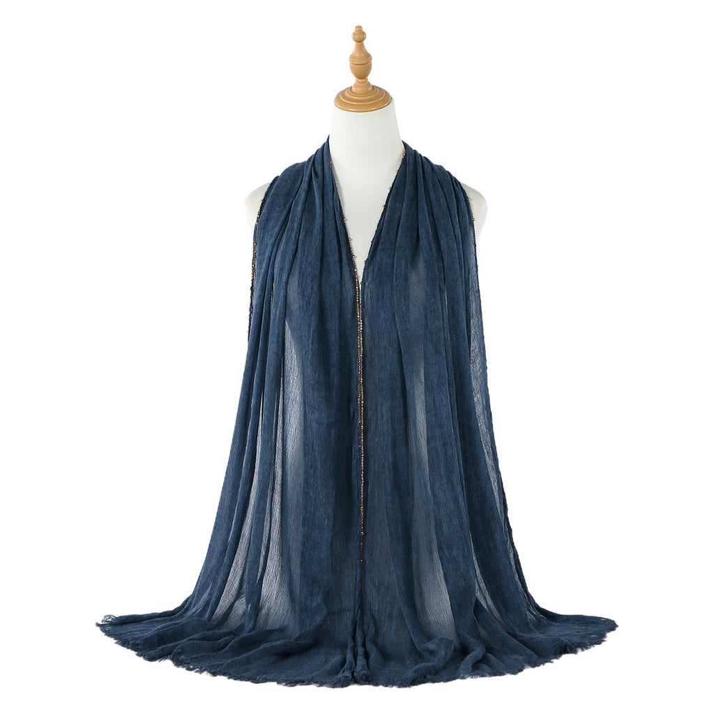 Arrivée Écharpe longue fringée à chaîne de Rayon