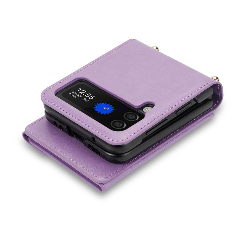 Porte carte zippée latérale Flip5 Étui de téléphone écran pliable Z Flip4 Étui de téléphone Flip4