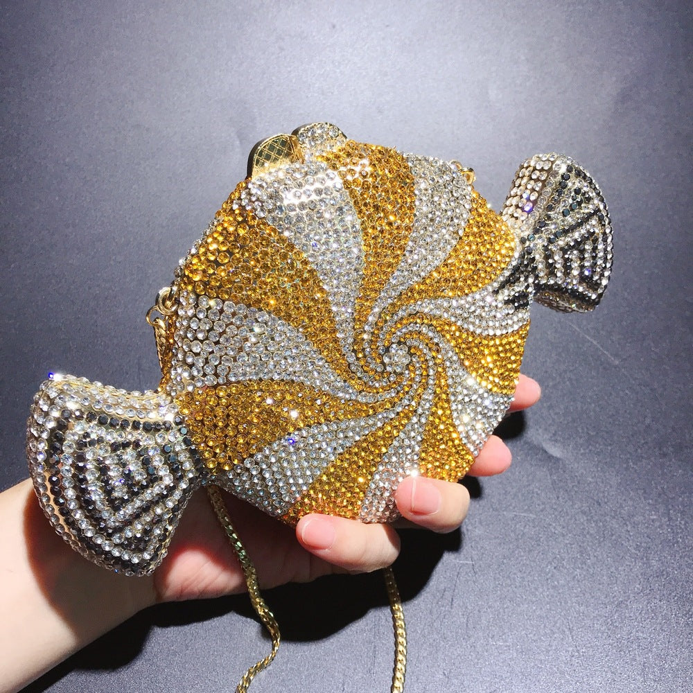 Clutch diamant en forme de boîte de diamants pour femmes
