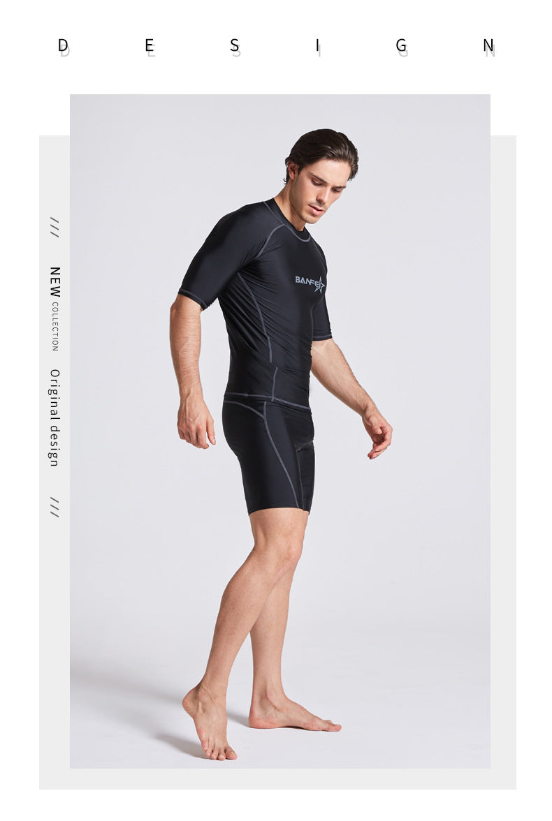 Maillot de bain à moitié manches à séchage rapide Snorkeling Surf Maillot de bain
