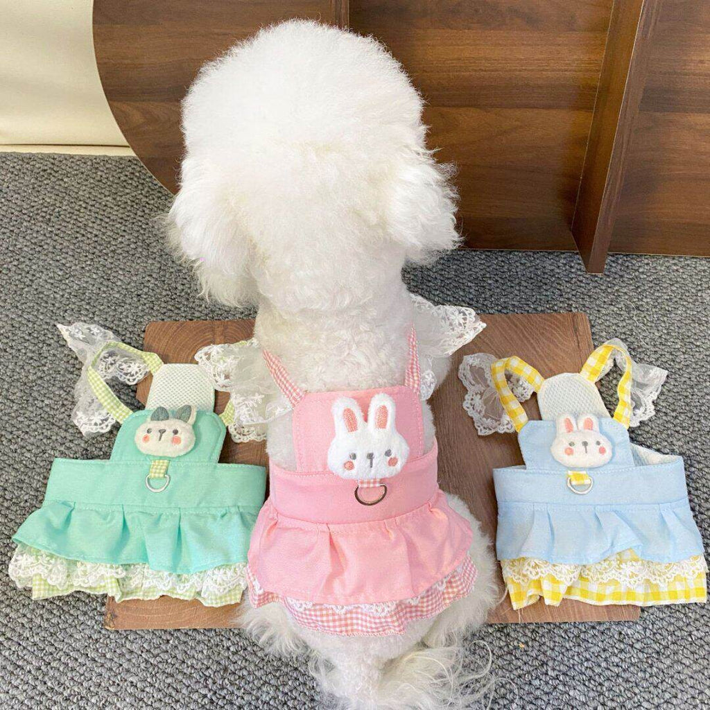 Vêtements pour animaux de compagnie avec attache en laisse Mignon et robe de sangle florale de style princesse douce