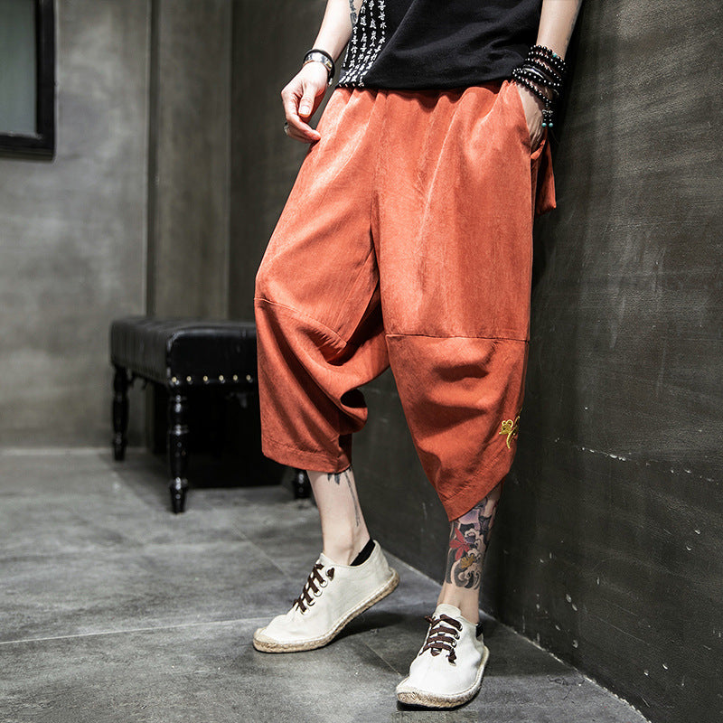 Pantalon casual en soie de glace Pantalon Harem