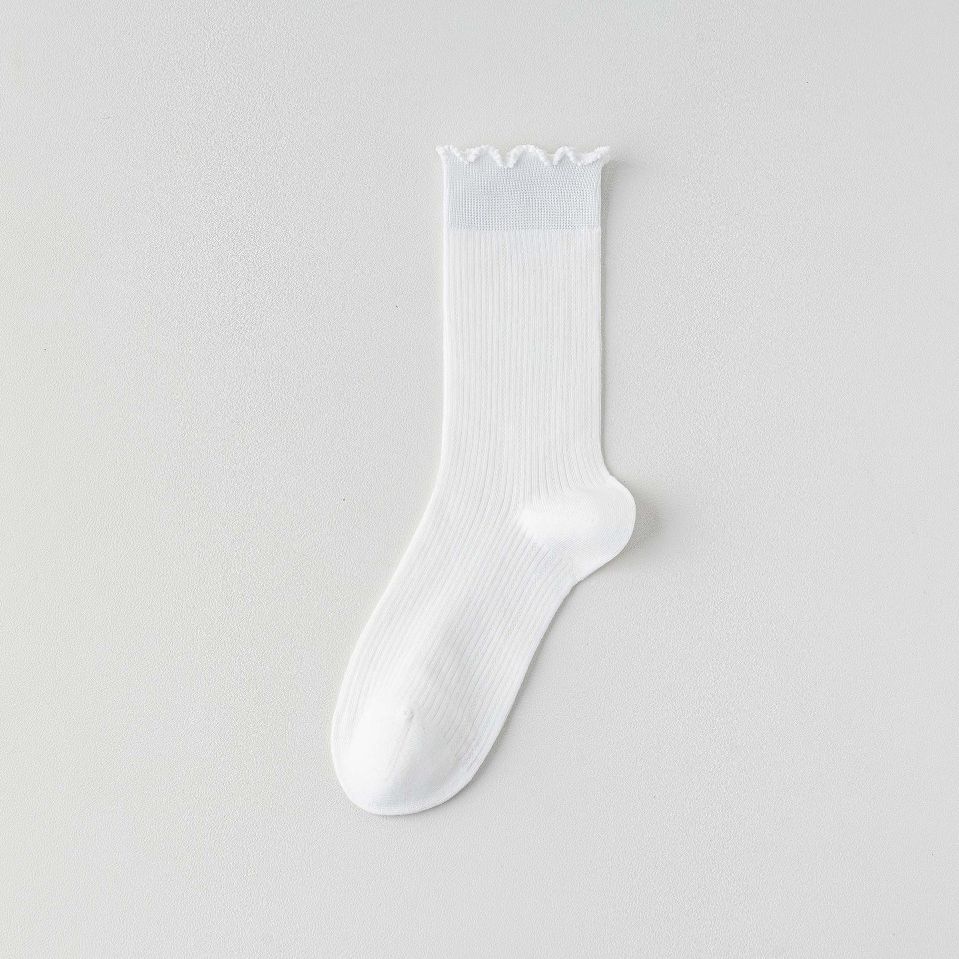 Femmes Chaussettes Solide Couleur Mid-calf Longueur Été Style mince Coton pur