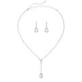 Ensemble de bijoux Y-Drop Pear CZ 2Pcs pour femmes
