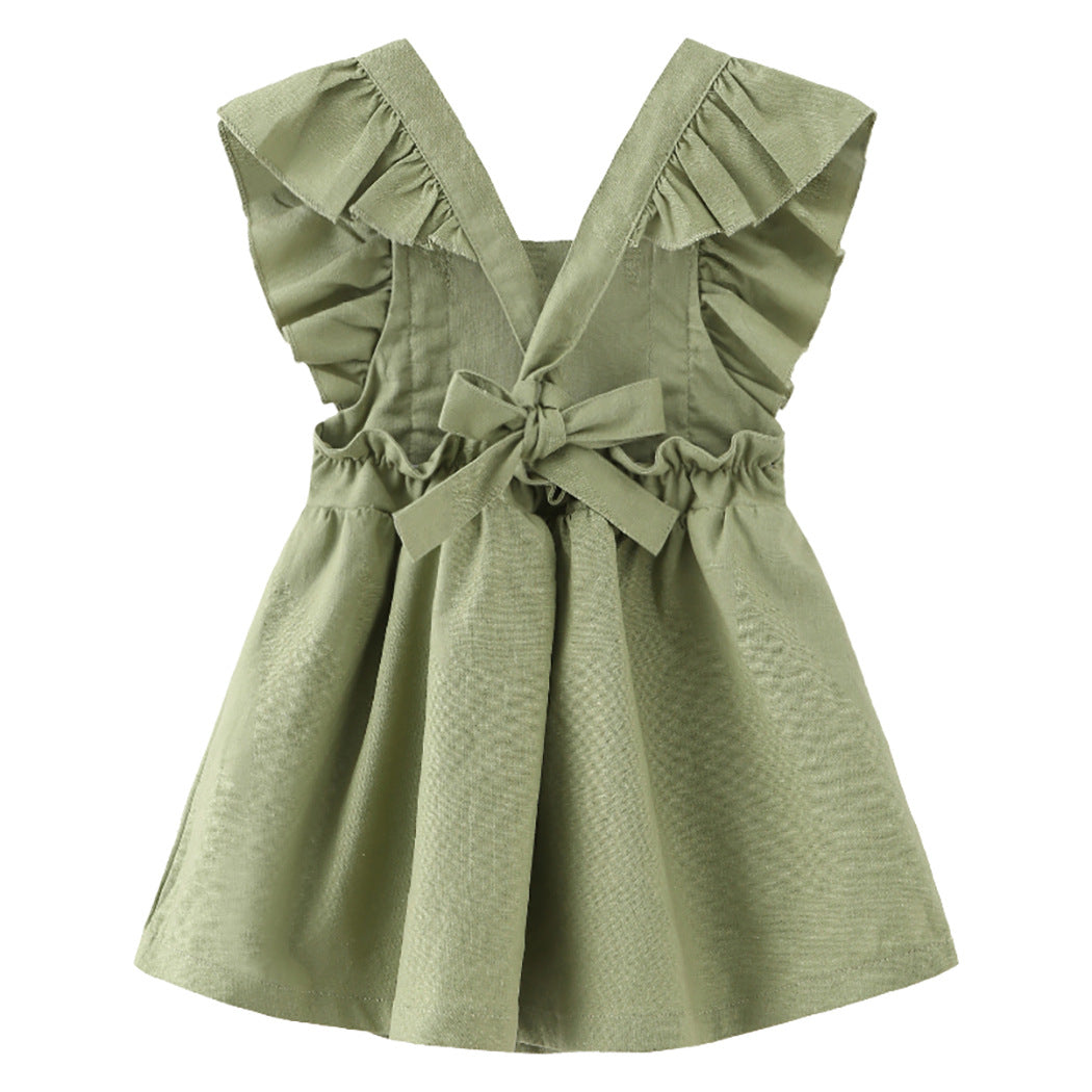 Robe de plage pour filles Baby Cotton Et Lin