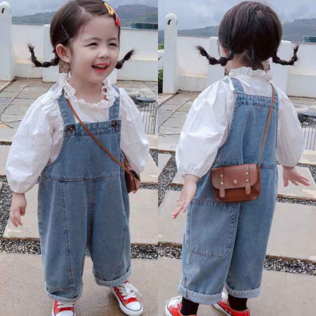 Mignon enfant Denim Suspender Pantalons Automne