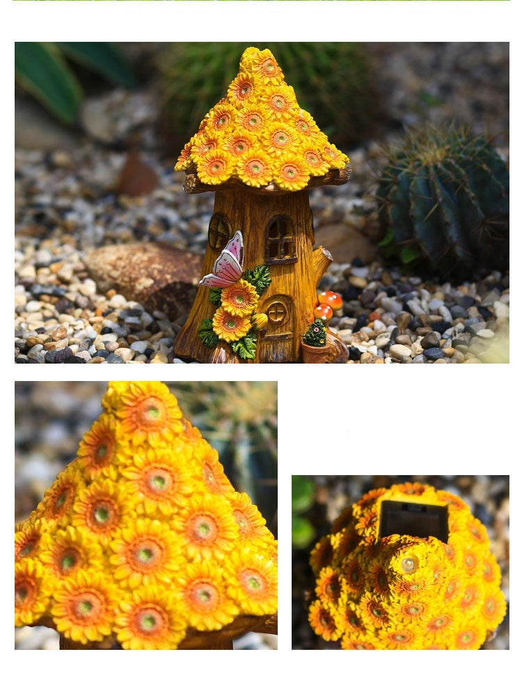 Resin solaire lampe décoration arbre maison lampe jardin extérieur pelouse