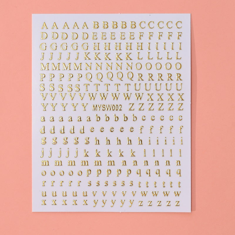 Stickers Nail 12 Couleurs Boîtier en lettres anglaises Décoration pour bricolage fluorescent