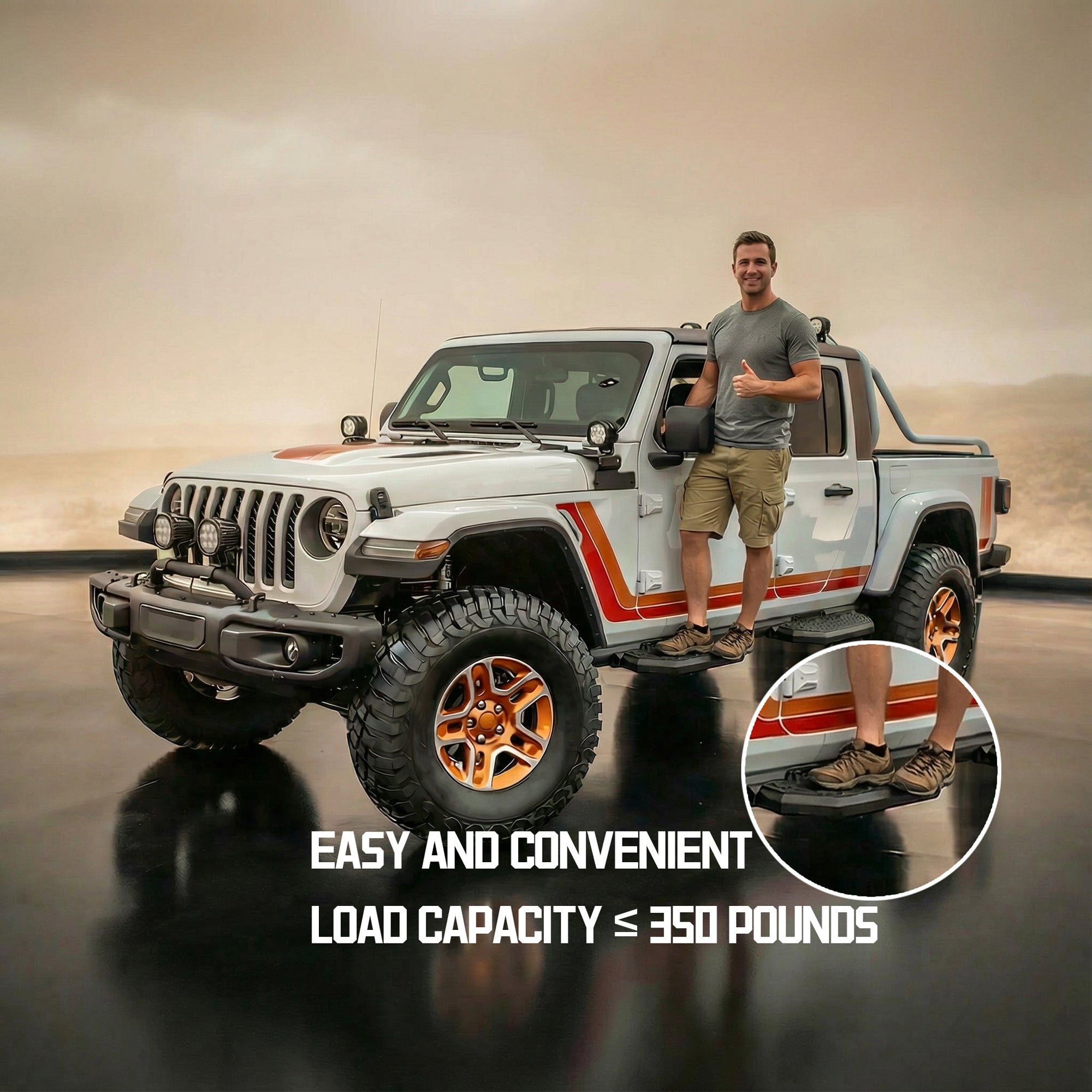 Planches de course pour 2018-2025Jeep Wrangler JL / 20-26 Jeep Gladiator JT 4 Portes