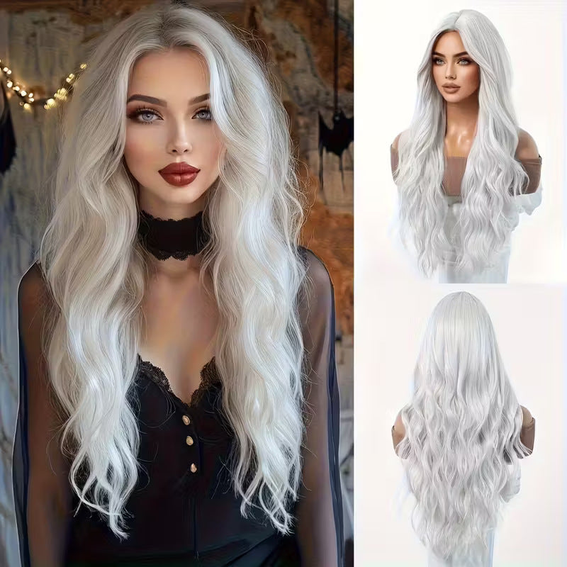 Cosplay Perruque Multicolore Femmes Curls Cheveux de Wavy Perruque Long Curly Cheveux