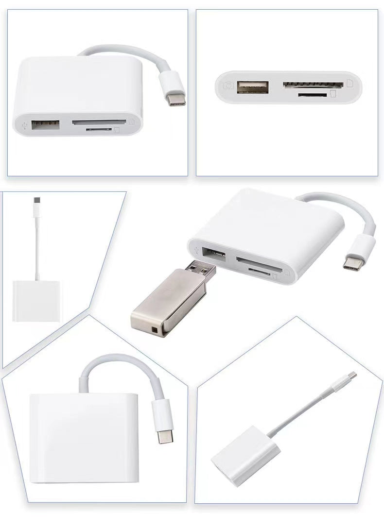 Type-C to USB30 HUB Trois en un pour Huawei Xiaomi Apple SDTF OTG Card Reader