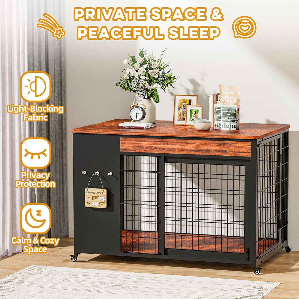 Combo de table latérale double porte double en bois de 42 pouces - assemblage bricolage robuste