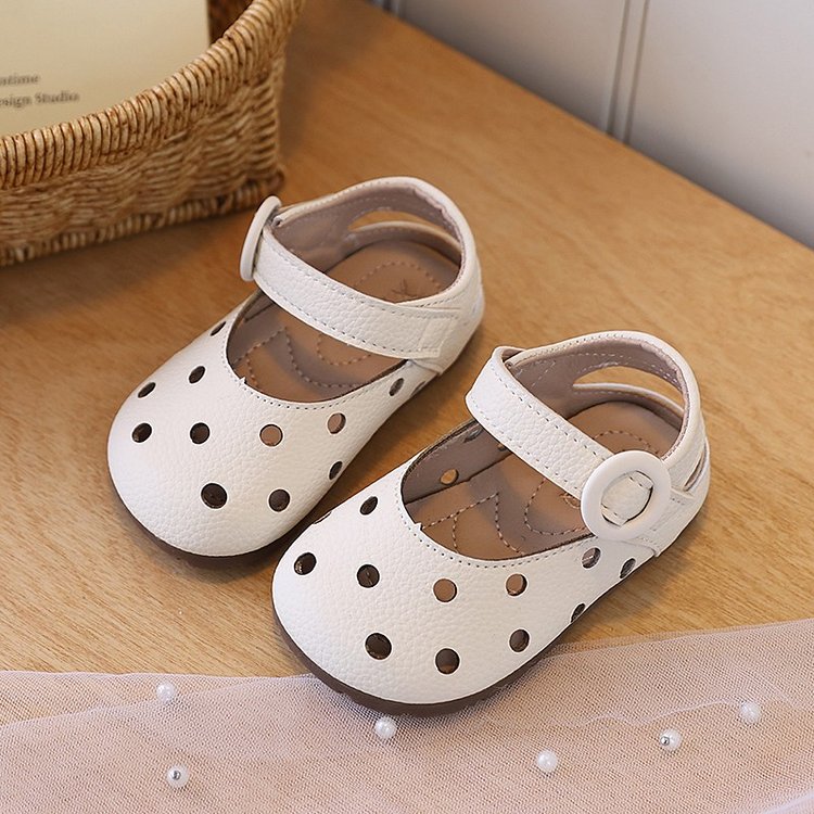 Soft Soled, non glissant, respirant, style Baotou Sandales de plage de marche, chaussures perforées, Le