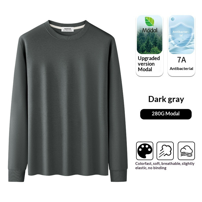 T-shirt à manches longues à manches longues pour homme minimaliste à col d'équipage