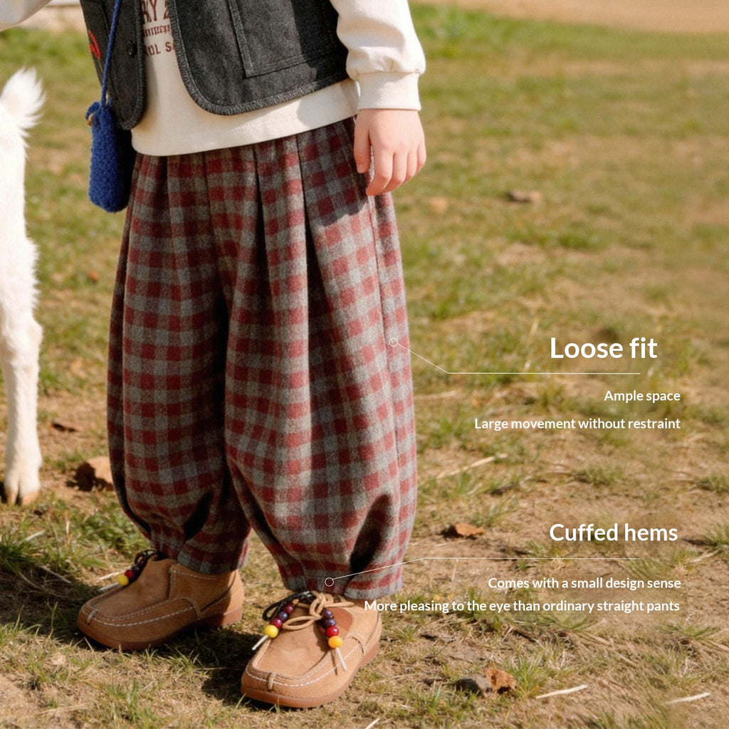 Plaid Mode Simple Confortable et Vintage Long Pantalons