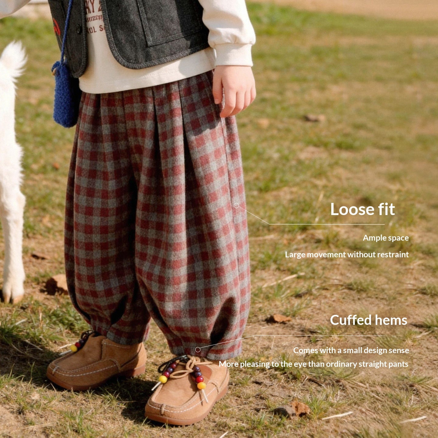 Plaid Mode Simple Confortable et Vintage Long Pantalons