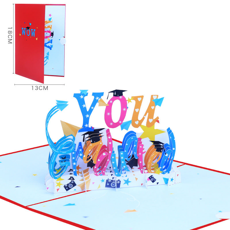 Pop-up couleur impression graduation saison Popup carte de voeux