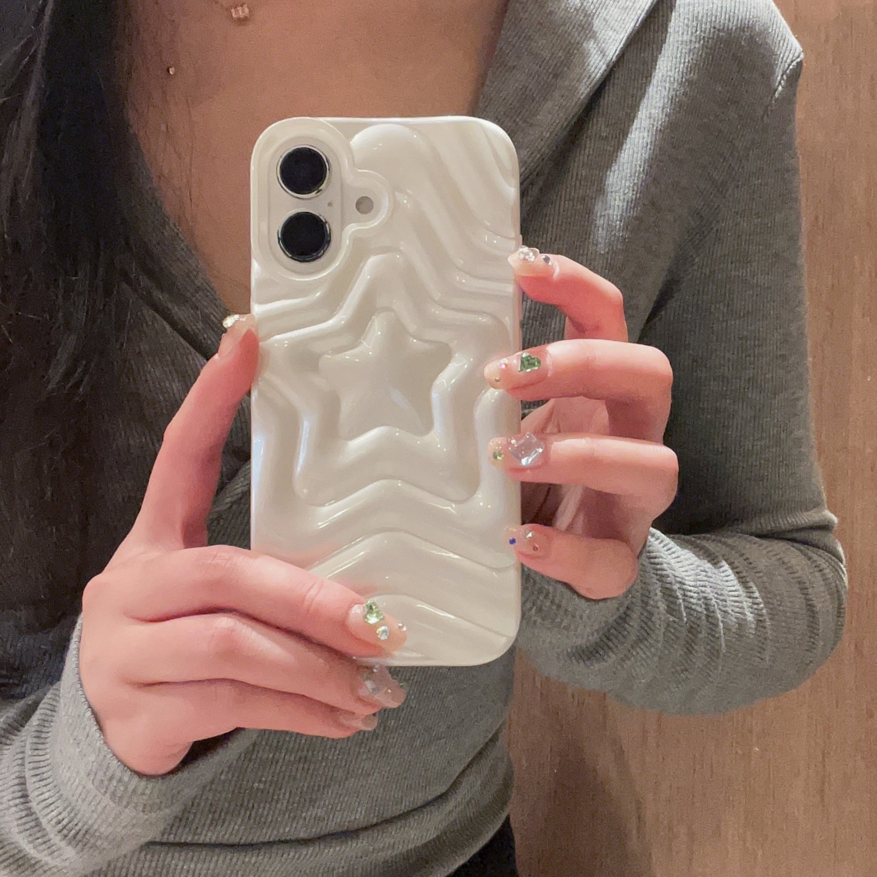 Perlescent White Étangage tridimensionnel XINGX Cas de téléphone