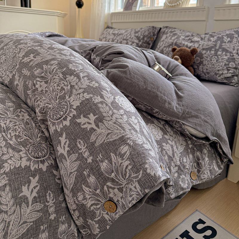 Ensemble de quatre pièces en coton épais pour l'automne et l'hiver