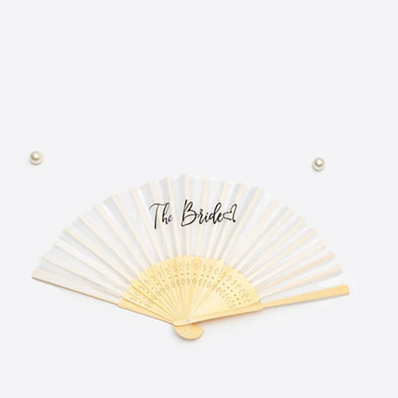 Bride and Bridesmaid Black and White Fan