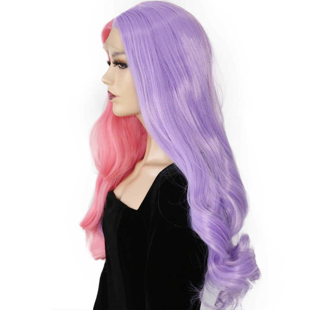 Ladys bicolores cheveux bouclés long Perruque