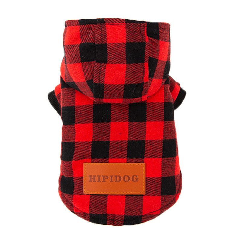 Manteau à capuche en coton à capuche classique pour chien de compagnie