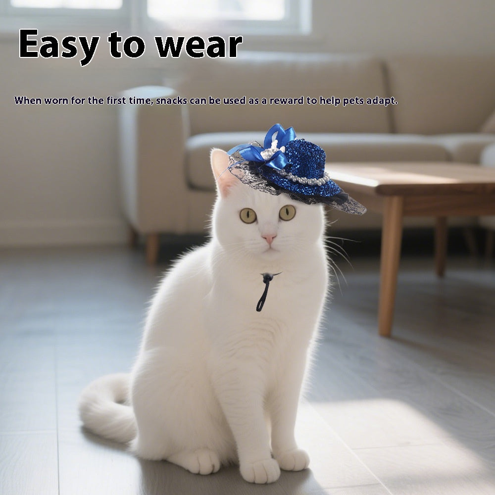 Pet Lace Hat Cat Photo Dress Up Accessoires de cheveux