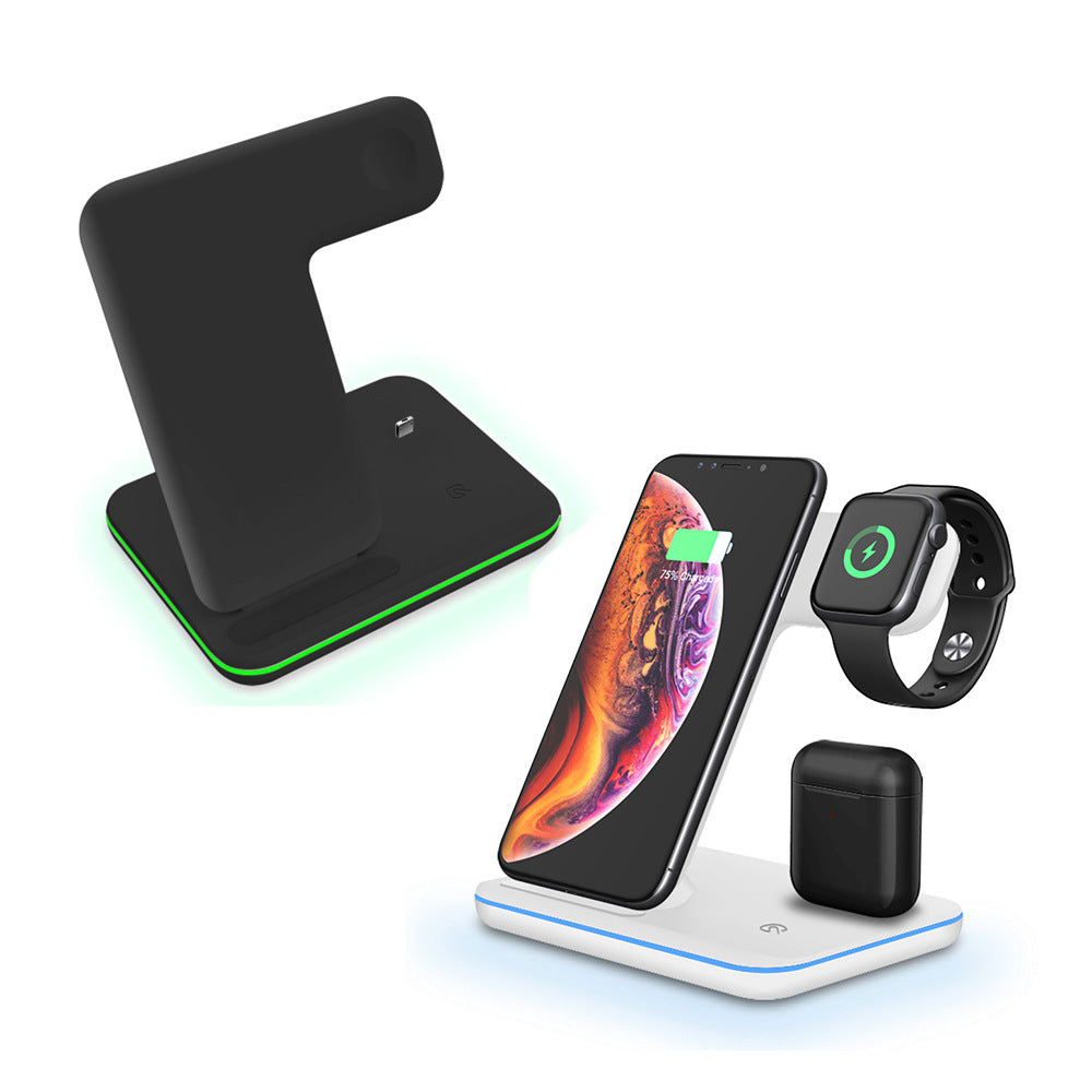 Chargeur vertical de radiotéléphonie mobile sans fil à trois en un