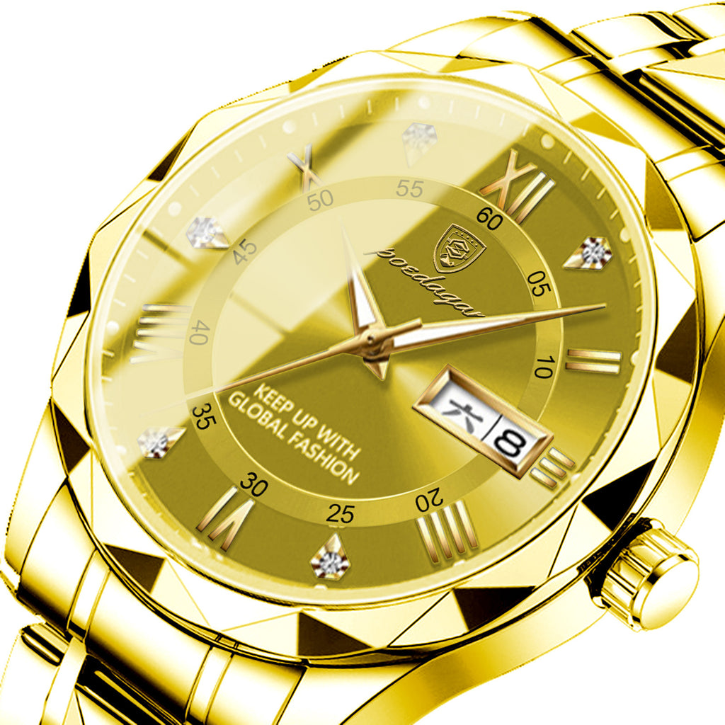 Hommes Montre bracelet en cuir Mouvement à quartz