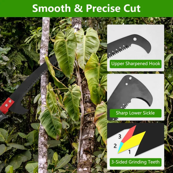 2 en 1 scie à poteau manuel extra long 8.23-15.12FT Pruner extensible pour branches élevées Wi
