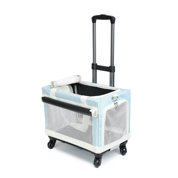 Multi Pet Carrier Double Decker 4 roues Chariot pour chats et petits chiens Détachable Carrier